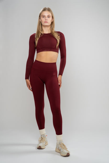 CORE LEGGING IN WINE RED