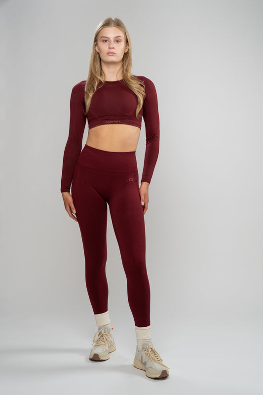 CORE LEGGING IN WINE RED