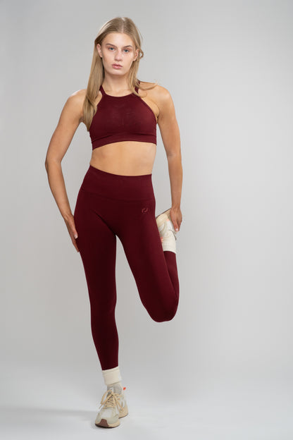 CORE LEGGING IN WINE RED