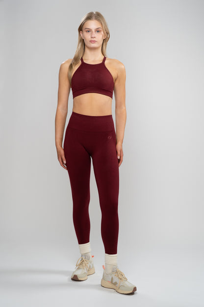 CORE LEGGING IN WINE RED