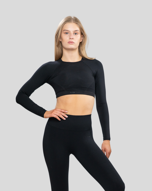 CORE LONG SLEEVE TOP IN  CARBON